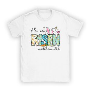 He is Risen Jesus Christian Happy Easter Floral Wreath Women T-Shirt