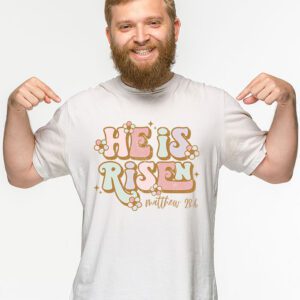 He is Risen Jesus Christian Happy Easter Floral Wreath Women T Shirt 2 2