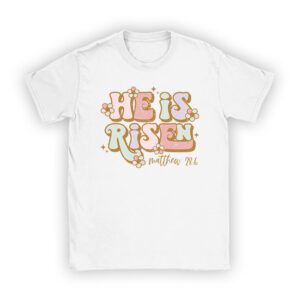 He is Risen Jesus Christian Happy Easter Floral Wreath Women T-Shirt