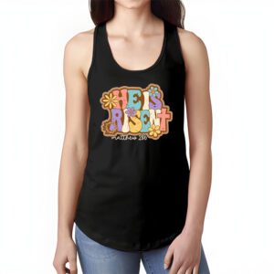 He is Risen Jesus Christian Happy Easter Floral Wreath Women Tank Top 1 1