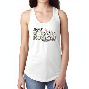 He is Risen Jesus Christian Happy Easter Floral Wreath Women Tank Top 1