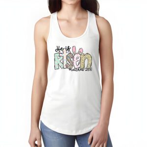 He is Risen Jesus Christian Happy Easter Floral Wreath Women Tank Top 1 5