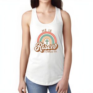 He is Risen Jesus Christian Happy Easter Floral Wreath Women Tank Top 1 7