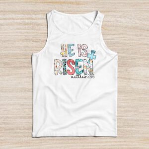 He is Risen Jesus Christian Happy Easter Floral Wreath Women Tank Top