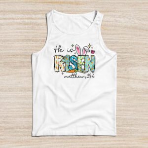 He is Risen Jesus Christian Happy Easter Floral Wreath Women Tank Top