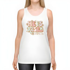 He is Risen Jesus Christian Happy Easter Floral Wreath Women Tank Top 2 2