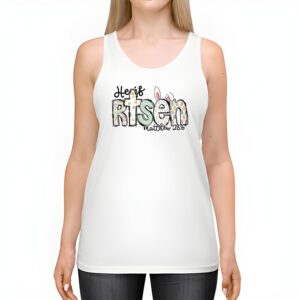 He is Risen Jesus Christian Happy Easter Floral Wreath Women Tank Top 2