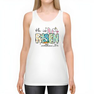 He is Risen Jesus Christian Happy Easter Floral Wreath Women Tank Top 2 9