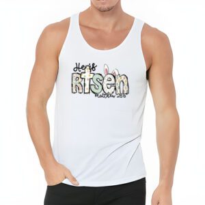 He is Risen Jesus Christian Happy Easter Floral Wreath Women Tank Top 3