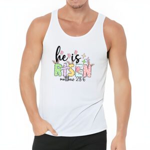 He is Risen Jesus Christian Happy Easter Floral Wreath Women Tank Top 3 4