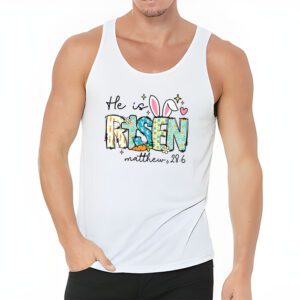 He is Risen Jesus Christian Happy Easter Floral Wreath Women Tank Top 3 9