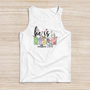 He is Risen Jesus Christian Happy Easter Floral Wreath Women Tank Top