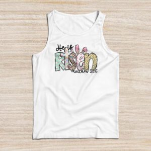 He is Risen Jesus Christian Happy Easter Floral Wreath Women Tank Top