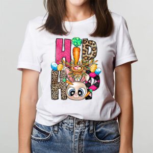 Hip Hop Easter Shirt Women Girls Leopard Print Plaid Bunny T Shirt 2 7