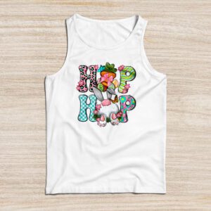 Hip Hop Easter Shirt Women Girls Leopard Print Plaid Bunny Tank Top