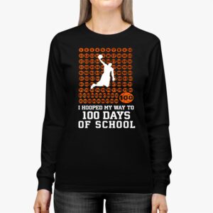 Hooped My Way 100 Days School Basketball 100th Day Boys Kids Longsleeve Tee 2 3