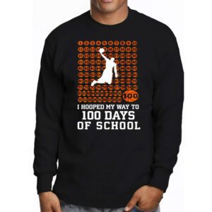 Hooped My Way 100 Days School Basketball 100th Day Boys Kids Longsleeve Tee 3 3