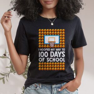 Hooped My Way 100 Days School Basketball 100th Day Boys Kids T Shirt 1 3