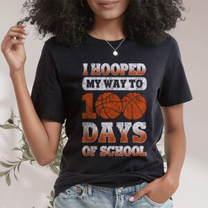 Hooped My Way 100 Days School Basketball 100th Day Boys Kids T Shirt 1