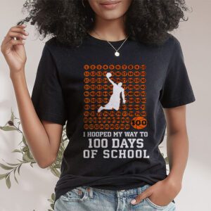 Hooped My Way 100 Days School Basketball 100th Day Boys Kids T Shirt 1 4