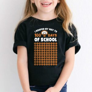 Hooped My Way 100 Days School Basketball 100th Day Boys Kids T Shirt 2 2