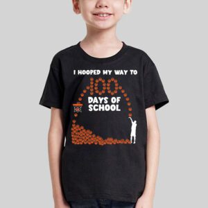 Hooped My Way 100 Days School Basketball 100th Day Boys Kids T Shirt 3 1