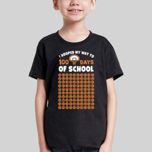 Hooped My Way 100 Days School Basketball 100th Day Boys Kids T Shirt 3 2