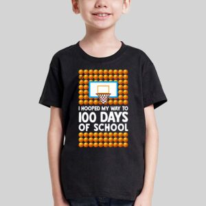 Hooped My Way 100 Days School Basketball 100th Day Boys Kids T Shirt 3 3