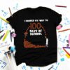 Hooped My Way 100 Days School Basketball 100th Day Boys Kids T-Shirt