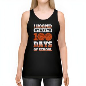 Hooped My Way 100 Days School Basketball 100th Day Boys Kids Tank Top 2