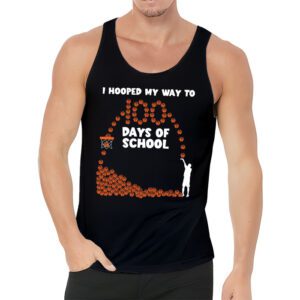 Hooped My Way 100 Days School Basketball 100th Day Boys Kids Tank Top 3 1