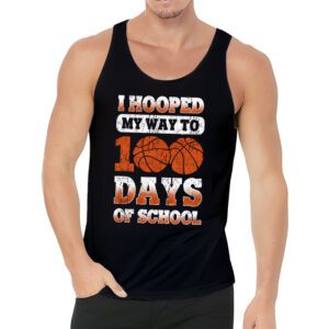 Hooped My Way 100 Days School Basketball 100th Day Boys Kids Tank Top 3