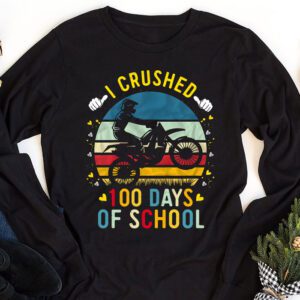 I Crushed 100 Days Of School Dirt Bike For Boys Longsleeve Tee 1 2