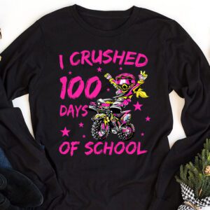 I Crushed 100 Days Of School Dirt Bike For Boys Longsleeve Tee 1 3