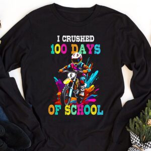 I Crushed 100 Days Of School Dirt Bike For Boys Longsleeve Tee 1