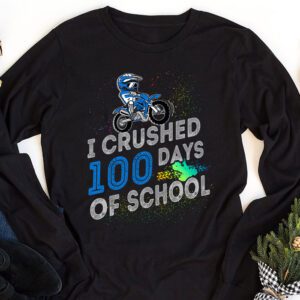 I Crushed 100 Days Of School Dirt Bike For Boys Longsleeve Tee 1 4