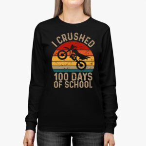 I Crushed 100 Days Of School Dirt Bike For Boys Longsleeve Tee 2 1