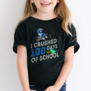 I Crushed 100 Days Of School Dirt Bike For Boys T Shirt 2