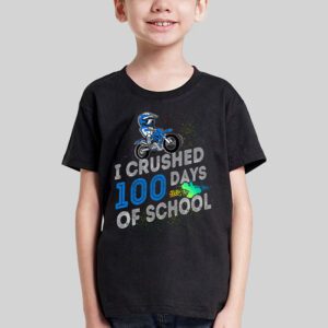 I Crushed 100 Days Of School Dirt Bike For Boys T Shirt 3