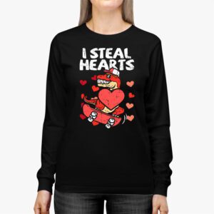 I Steal Hearts Trex Dino Valentines Day Boys Son Toddlers Longsleeve Tee 2 4