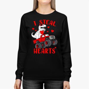 I Steal Hearts Trex Dino Valentines Day Boys Son Toddlers Longsleeve Tee 2 5