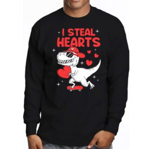 I Steal Hearts Trex Dino Valentines Day Boys Son Toddlers Longsleeve Tee 3 2