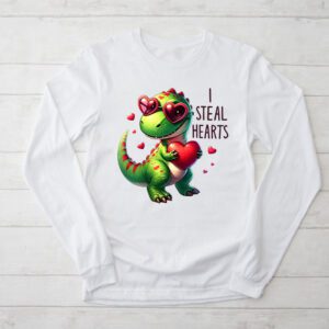 I Steal Hearts Trex Dino Valentine's Day Boys Son Toddlers Longsleeve Tee