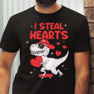 I Steal Hearts Trex Dino Valentines Day Boys Son Toddlers T Shirt 2 2