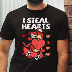 I Steal Hearts Trex Dino Valentines Day Boys Son Toddlers T Shirt 2 4