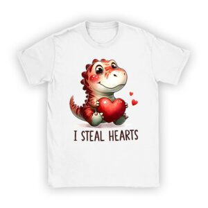 I Steal Hearts Trex Dino Valentine's Day Boys Son Toddlers T-Shirt