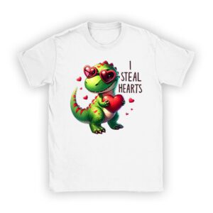 I Steal Hearts Trex Dino Valentine’s Day Boys Son Toddlers T-Shirt