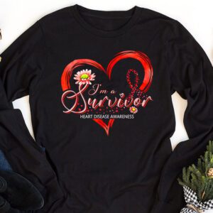 Im A Survivor Heart Disease Awareness Month Longsleeve Tee 1 2