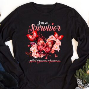 Im A Survivor Heart Disease Awareness Month Longsleeve Tee 1 3