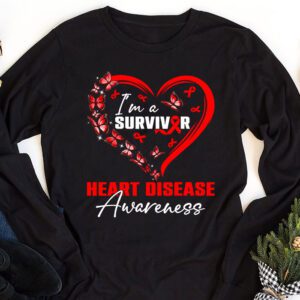 Im A Survivor Heart Disease Awareness Month Longsleeve Tee 1 4